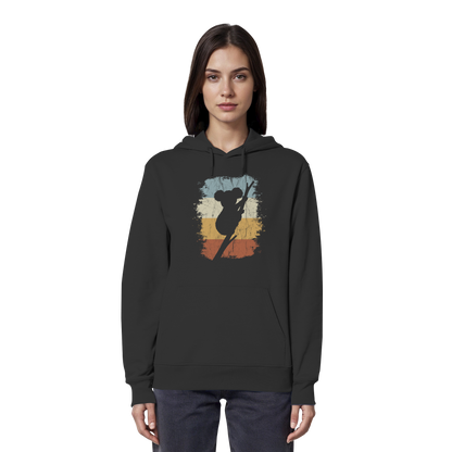 Retro kletternder Koala-Bär - Organic Hoodie