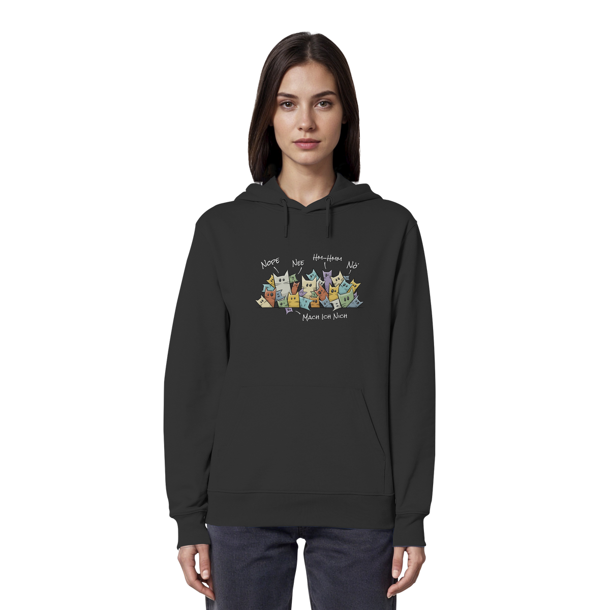 Nope, Nee, Nö Katzen - Organic Hoodie
