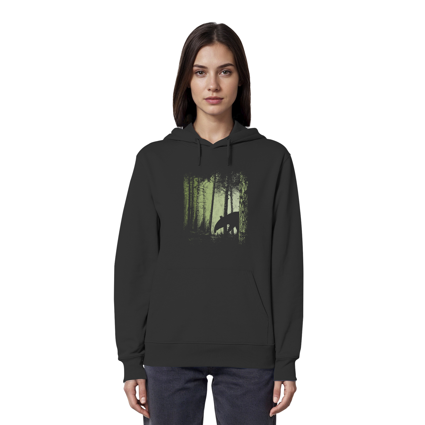 Lässiger Tapir im Zwielicht Wald - Organic Hoodie