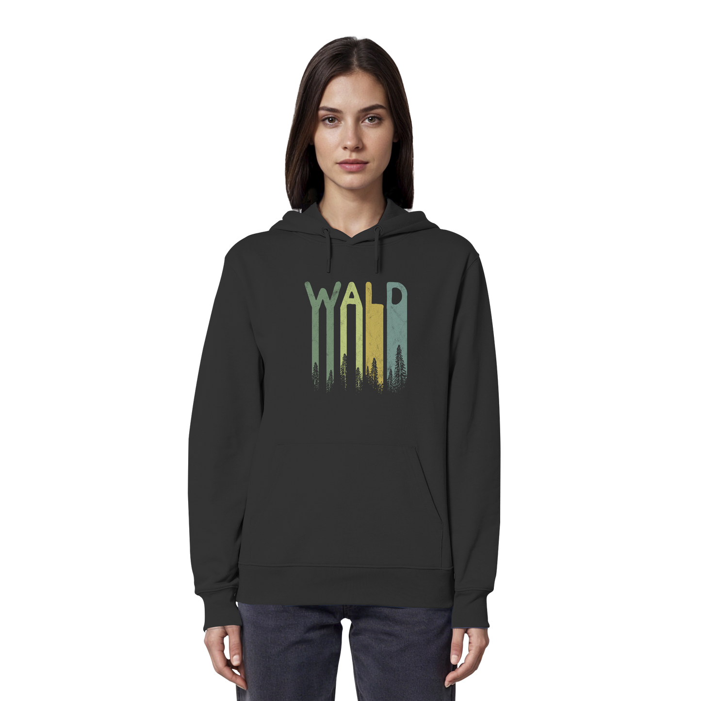 Wald Retro Forst Schriftzug - Organic Hoodie
