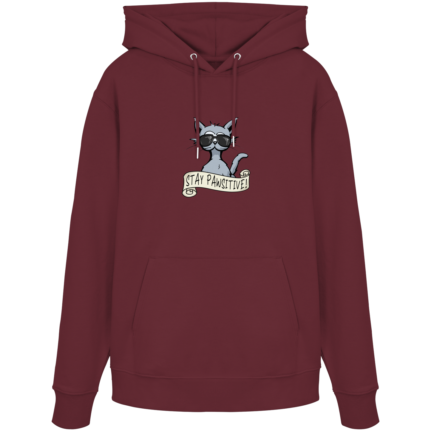 Stay Pawsitive Bleib lässig Hipster Katze - Organic Hoodie