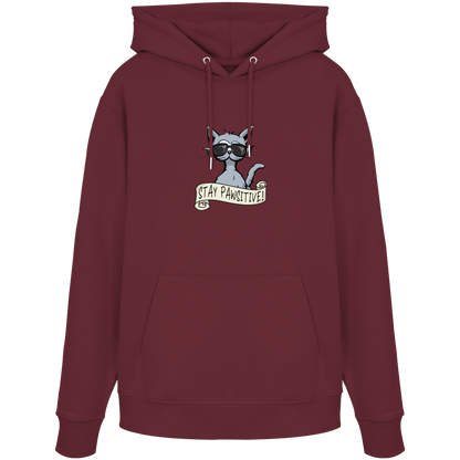 Stay Pawsitive Bleib lässig Hipster Katze - Organic Hoodie