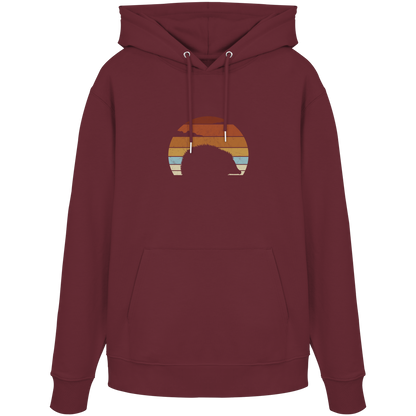Retro Igel Silhouette im Sonnenuntergang - Organic Hoodie