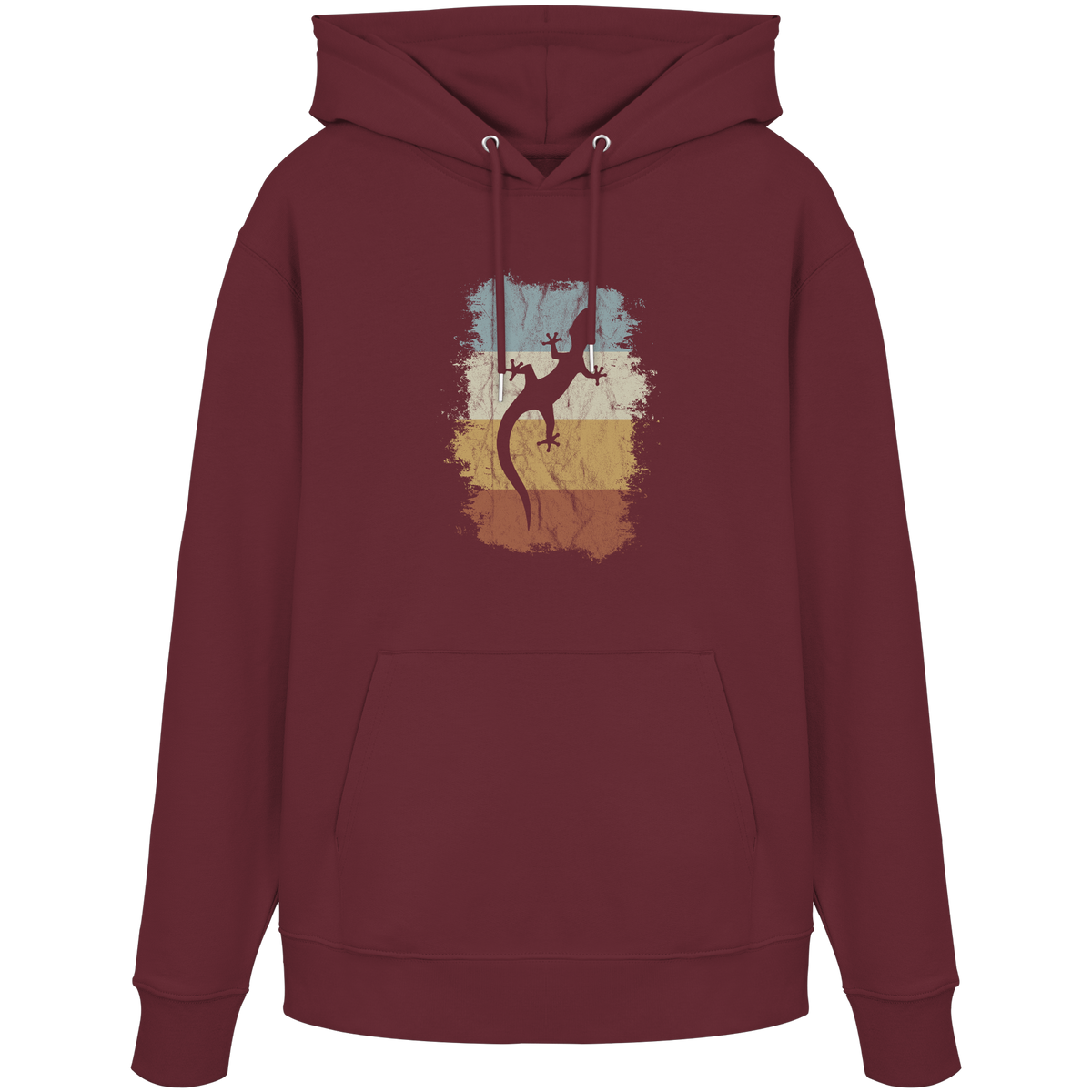Retro Gecko Salamander Silhouette - Organic Hoodie