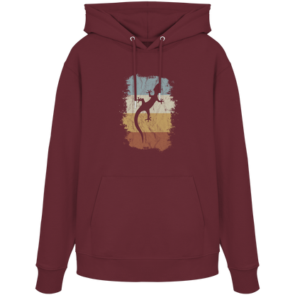 Retro Gecko Salamander Silhouette - Organic Hoodie