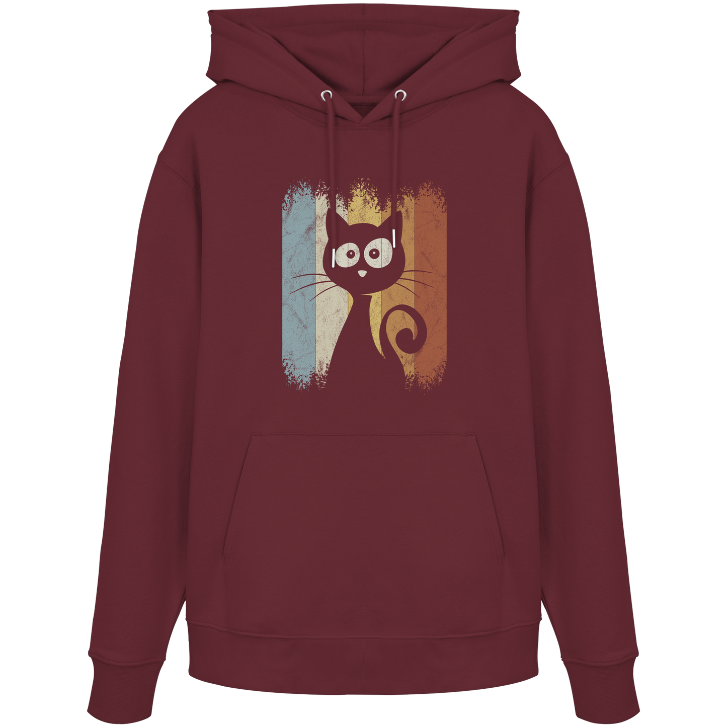 Retro Katze Silhouette - Organic Hoodie