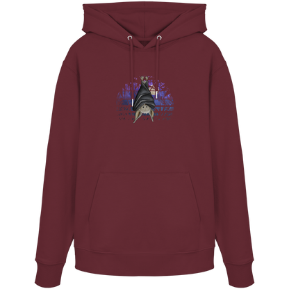 Fledermaus in blauer Nacht - Organic Hoodie