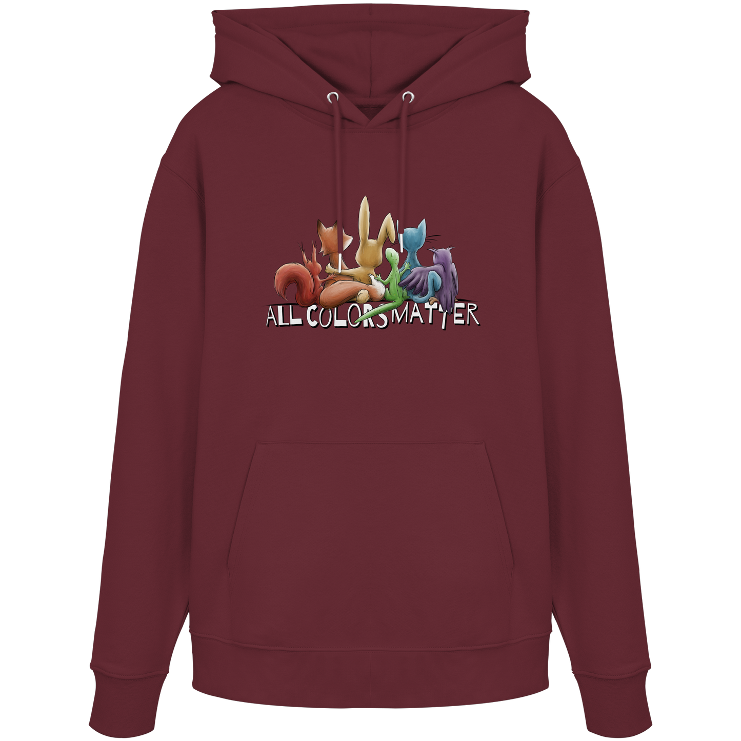 All Colors Matter! Regenbogen Tiere für Vielfalt - Organic Hoodie