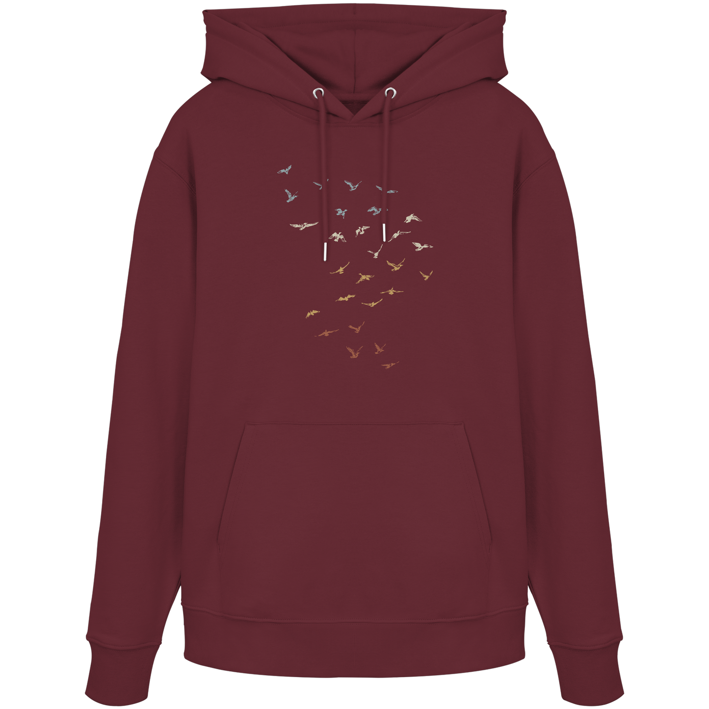 Retro Vogel Schwarm - Organic Hoodie