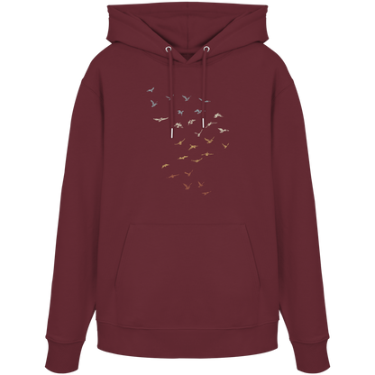 Retro Vogel Schwarm - Organic Hoodie