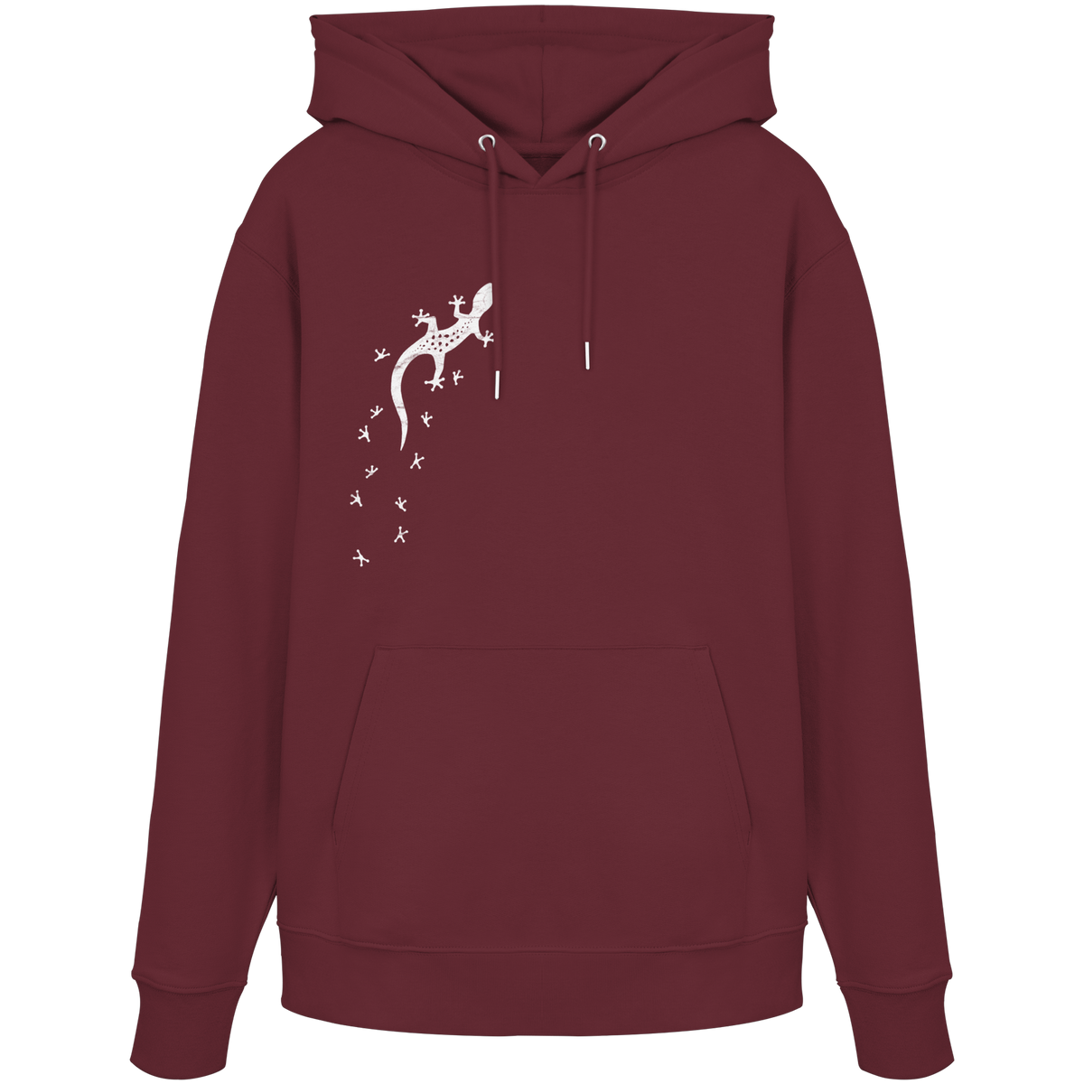 Gecko Eidechse Silhouette hell - Organic Hoodie