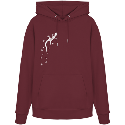 Gecko Eidechse Silhouette hell - Organic Hoodie