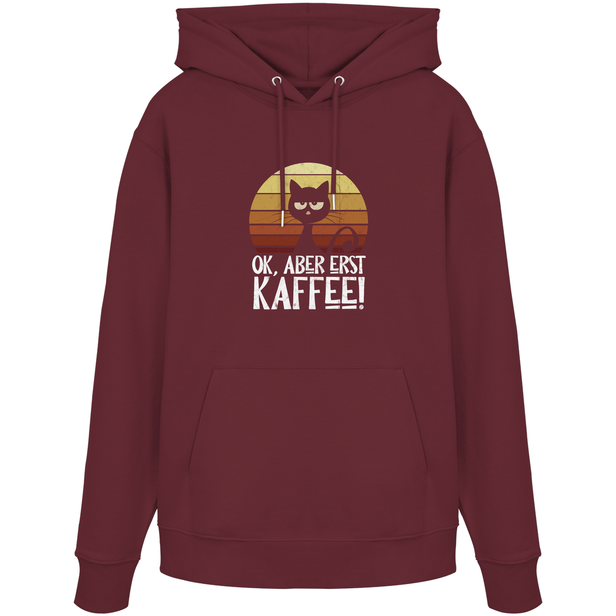 Ok, aber erst Kaffee | launische Katze - Organic Hoodie