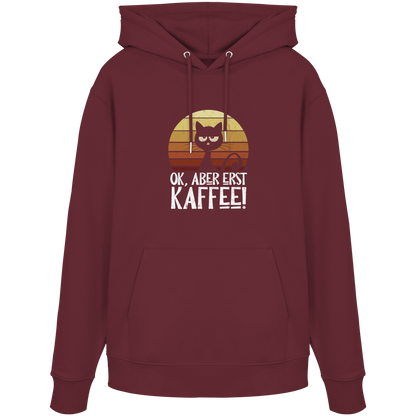 Ok, aber erst Kaffee | launische Katze - Organic Hoodie