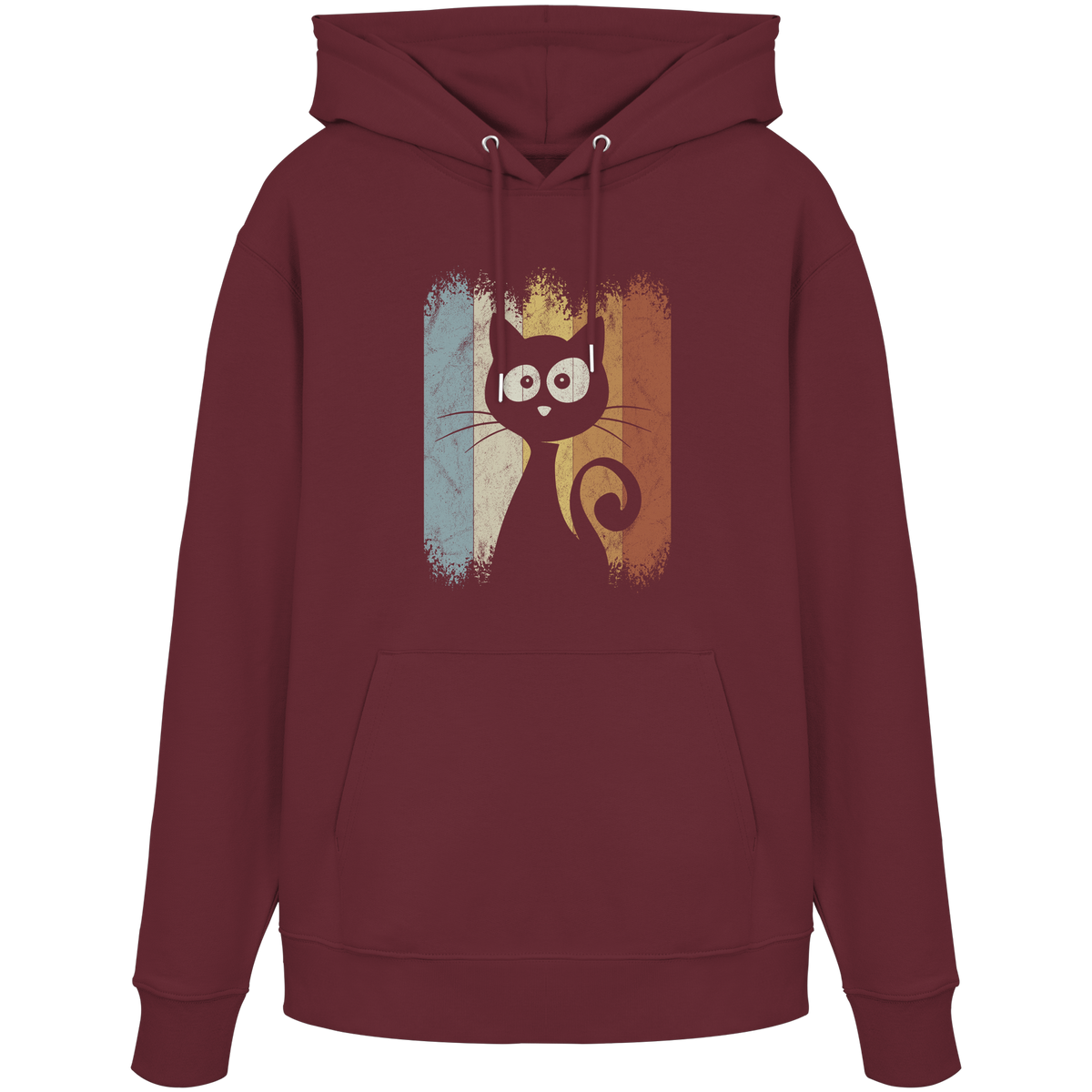 Retro Katze Silhouette - Organic Hoodie