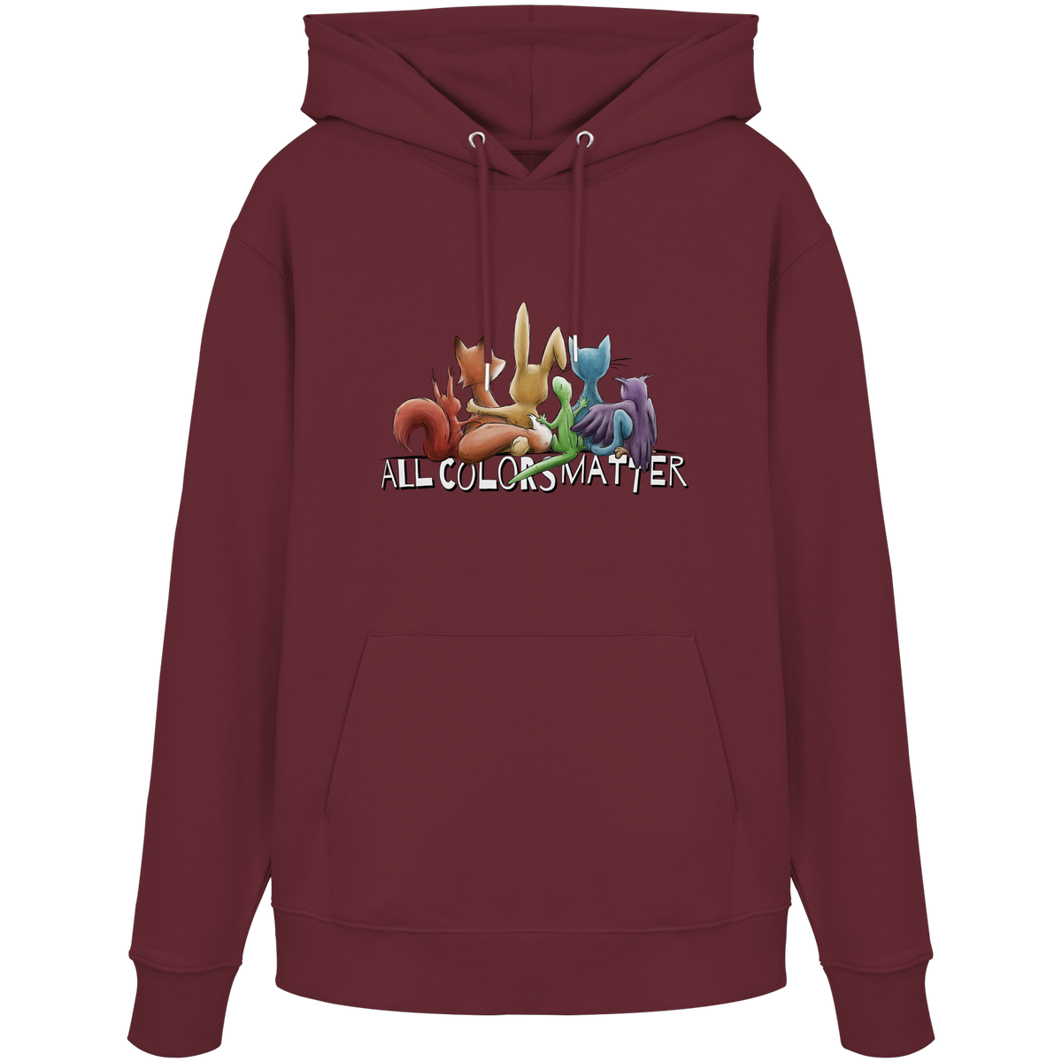 All Colors Matter! Regenbogen Tiere für Vielfalt - Organic Hoodie