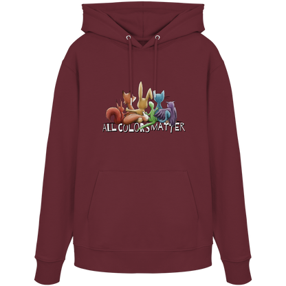 All Colors Matter! Regenbogen Tiere für Vielfalt - Organic Hoodie