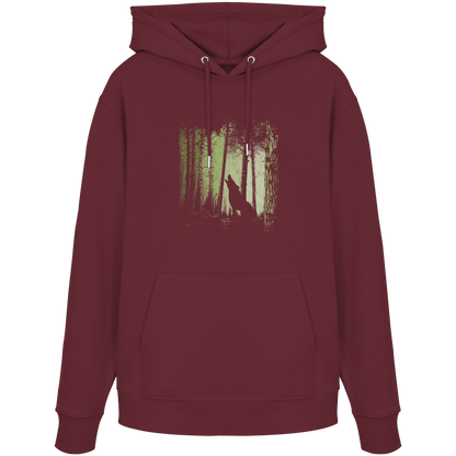 Einsamer Wolf im Zwielicht Wald  - Organic Hoodie