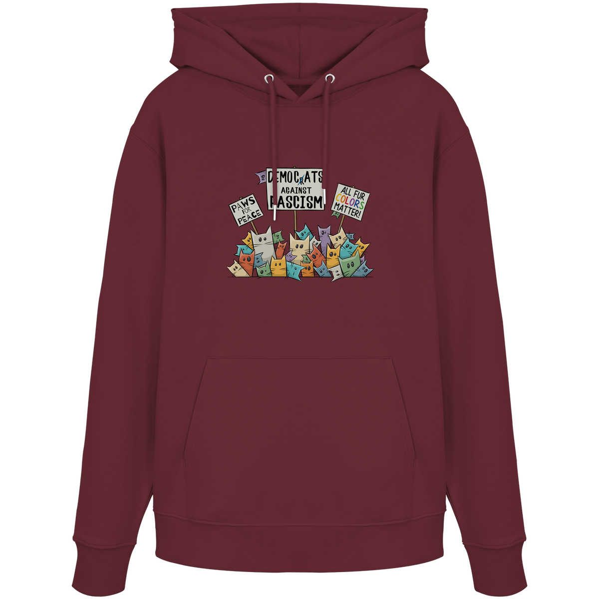 Demo-Katzen gegen Faschismus und für Vielfalt - Organic Hoodie