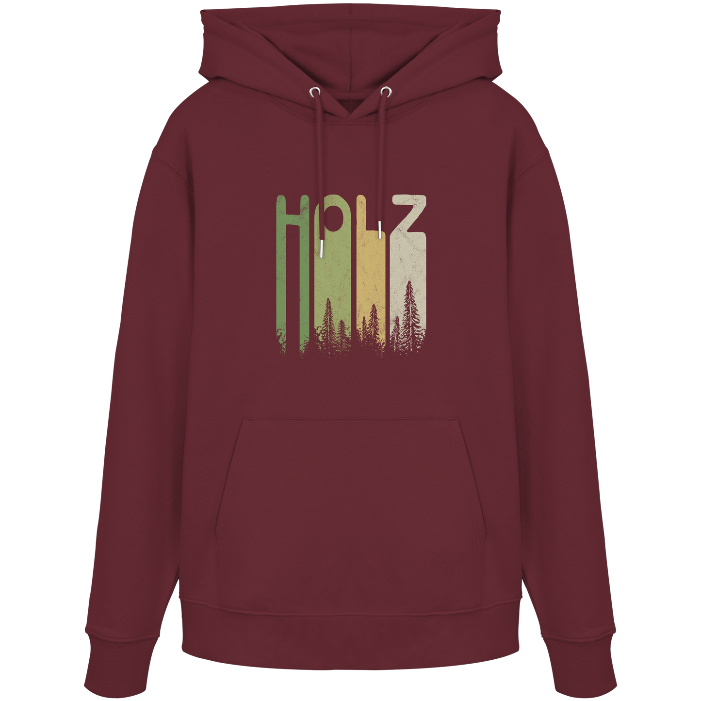 Holz Retro Wald Schriftzug - Organic Hoodie