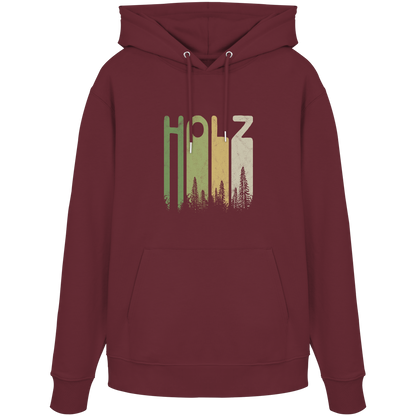 Holz Retro Wald Schriftzug - Organic Hoodie