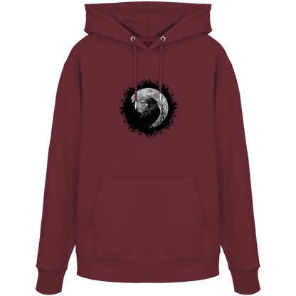Schwarzer Rabe bei Vollmond  - Organic Hoodie