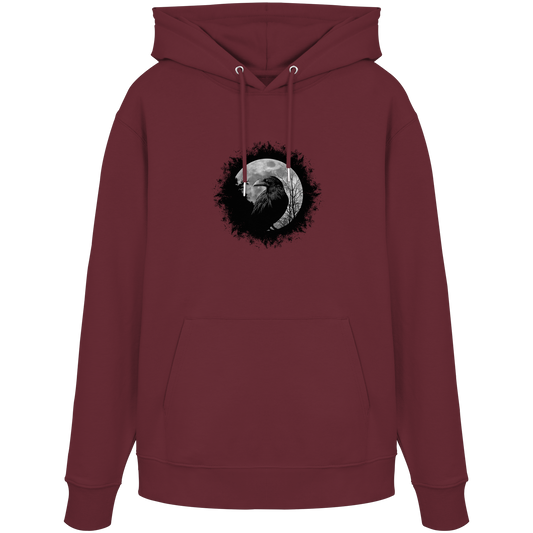 Schwarzer Rabe bei Vollmond  - Organic Hoodie