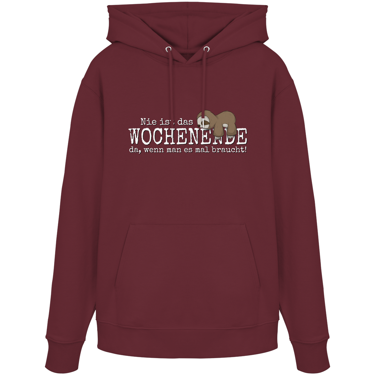 Kawaii Faultier Wochenende - Organic Hoodie