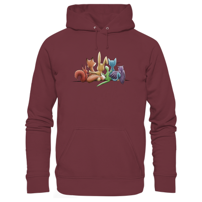 Regenbogen Tiere für Freundschaft, Toleranz und Vielfalt - Organic Hoodie