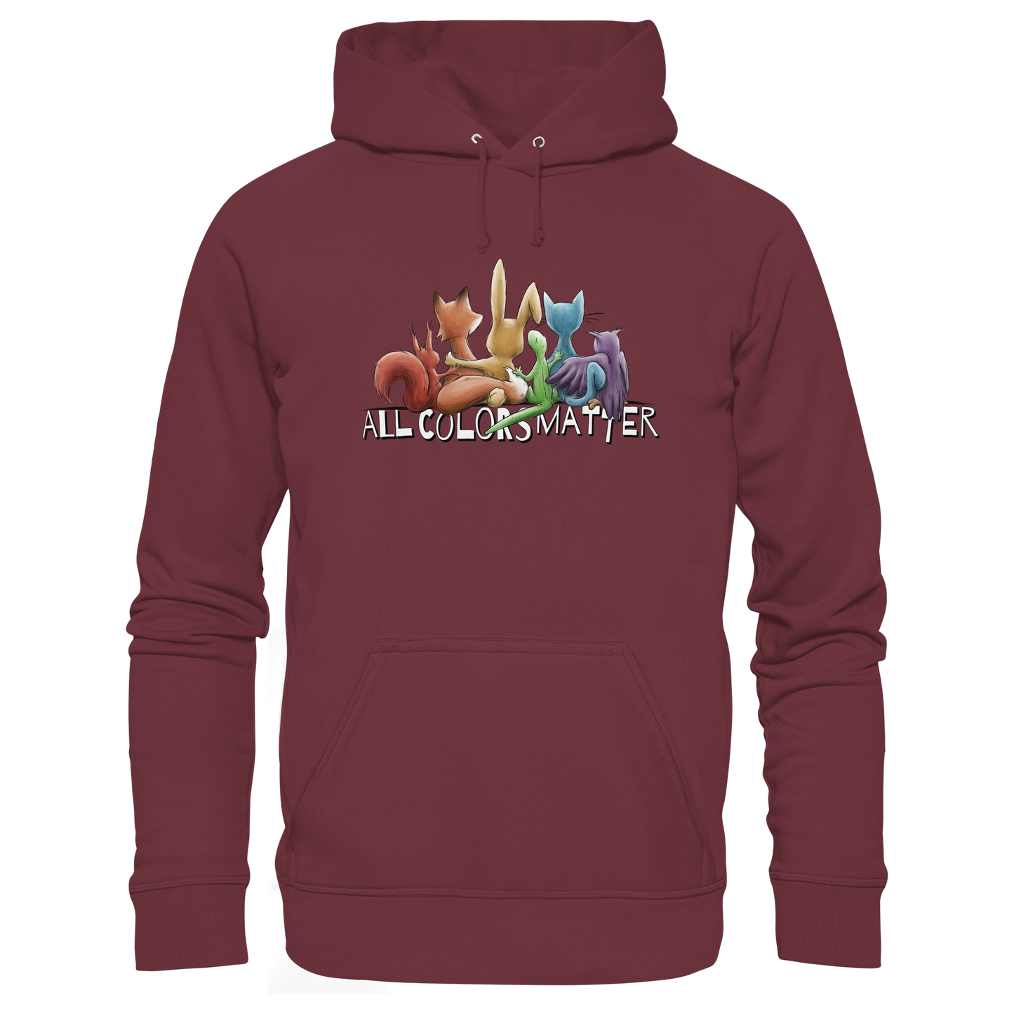All Colors Matter! Regenbogen Tiere für Vielfalt - Organic Hoodie