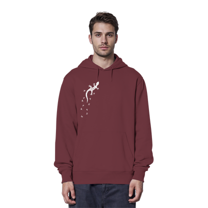 Gecko Eidechse Silhouette hell - Organic Hoodie