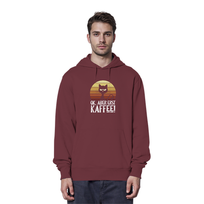 Ok, aber erst Kaffee | launische Katze - Organic Hoodie