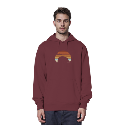 Retro Igel Silhouette im Sonnenuntergang - Organic Hoodie