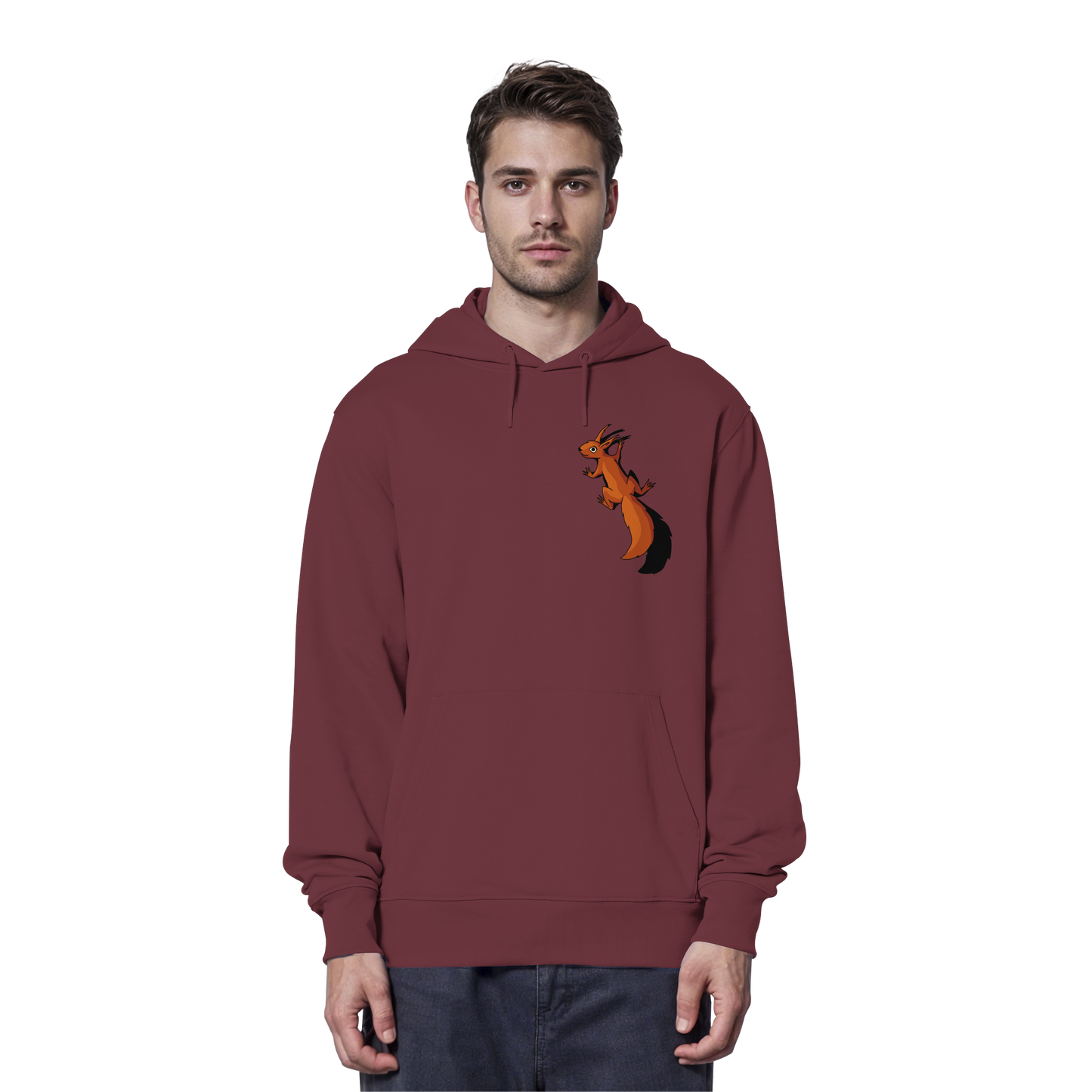 Süßes Eichhörnchen klettert - Organic Hoodie