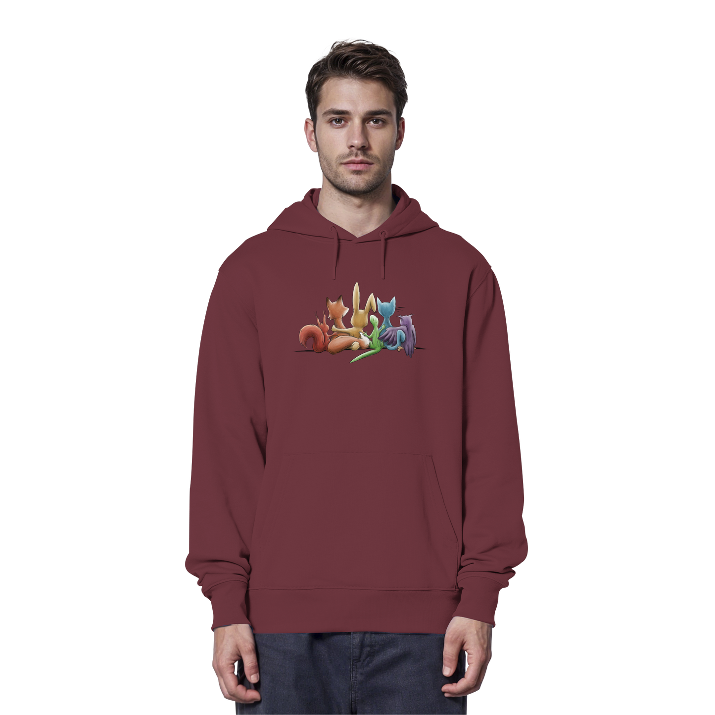 Regenbogen Tiere für Freundschaft, Toleranz und Vielfalt - Organic Hoodie