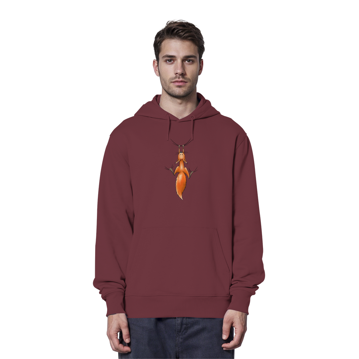 Rotes Eichhörnchen hängt ab - Organic Hoodie