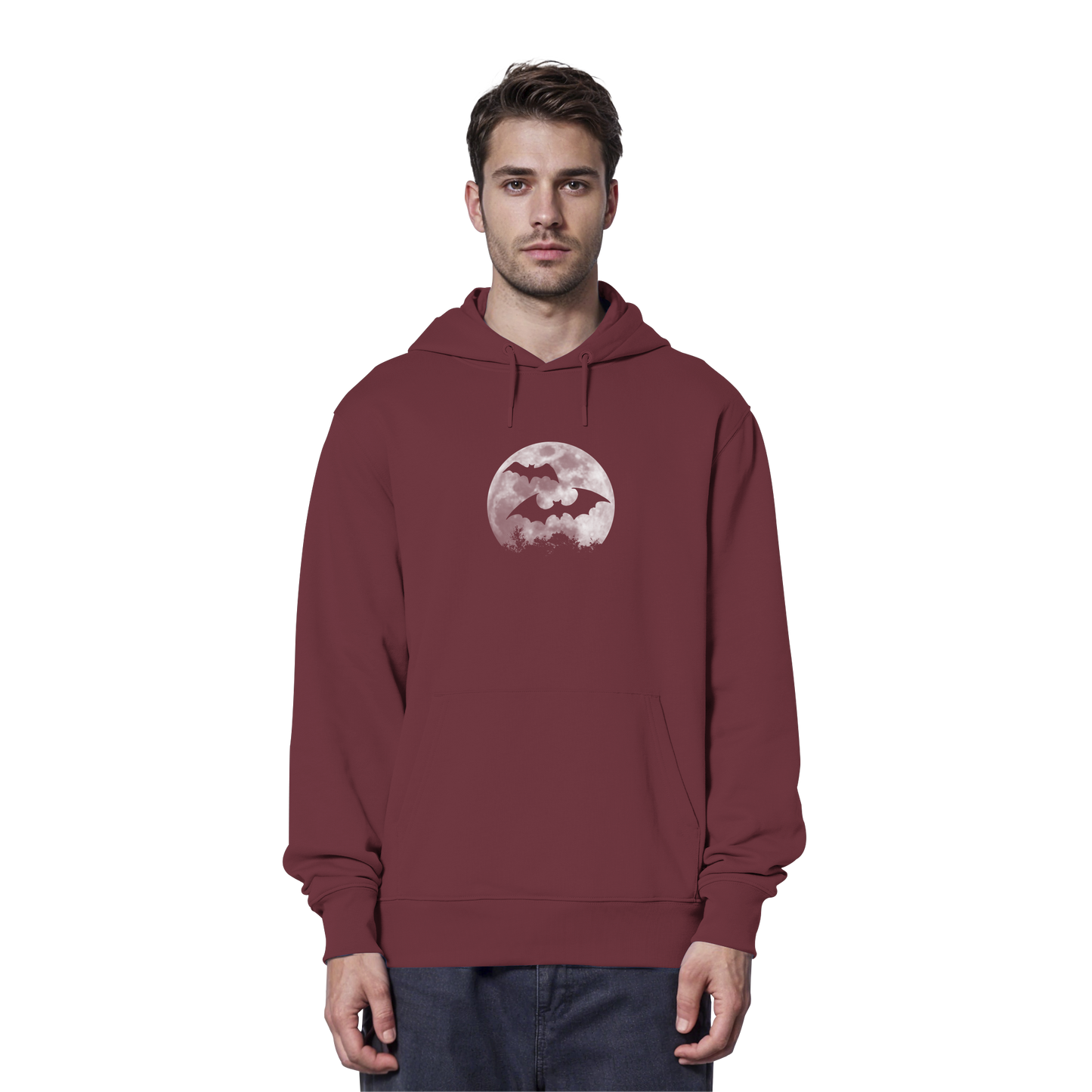 Fledermaus Silhouetten bei Vollmond - Organic Hoodie