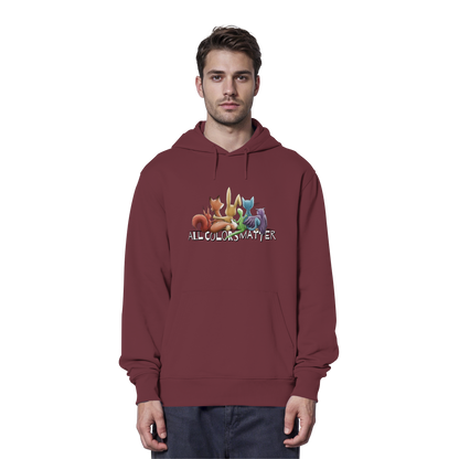 All Colors Matter! Regenbogen Tiere für Vielfalt - Organic Hoodie