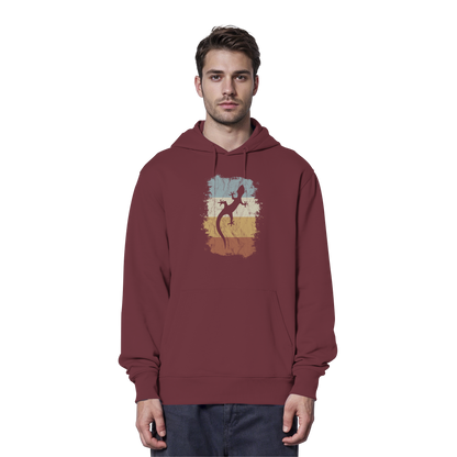 Retro Gecko Salamander Silhouette - Organic Hoodie