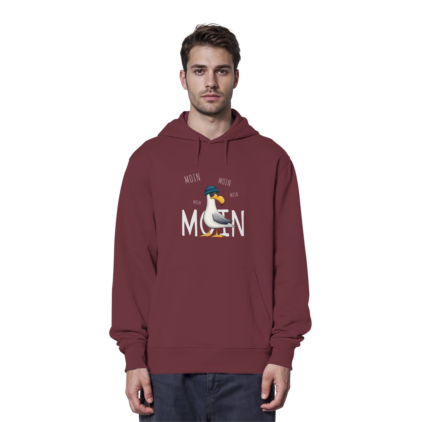 Moin Moin Lässige Hipster Möwe  - Organic Hoodie