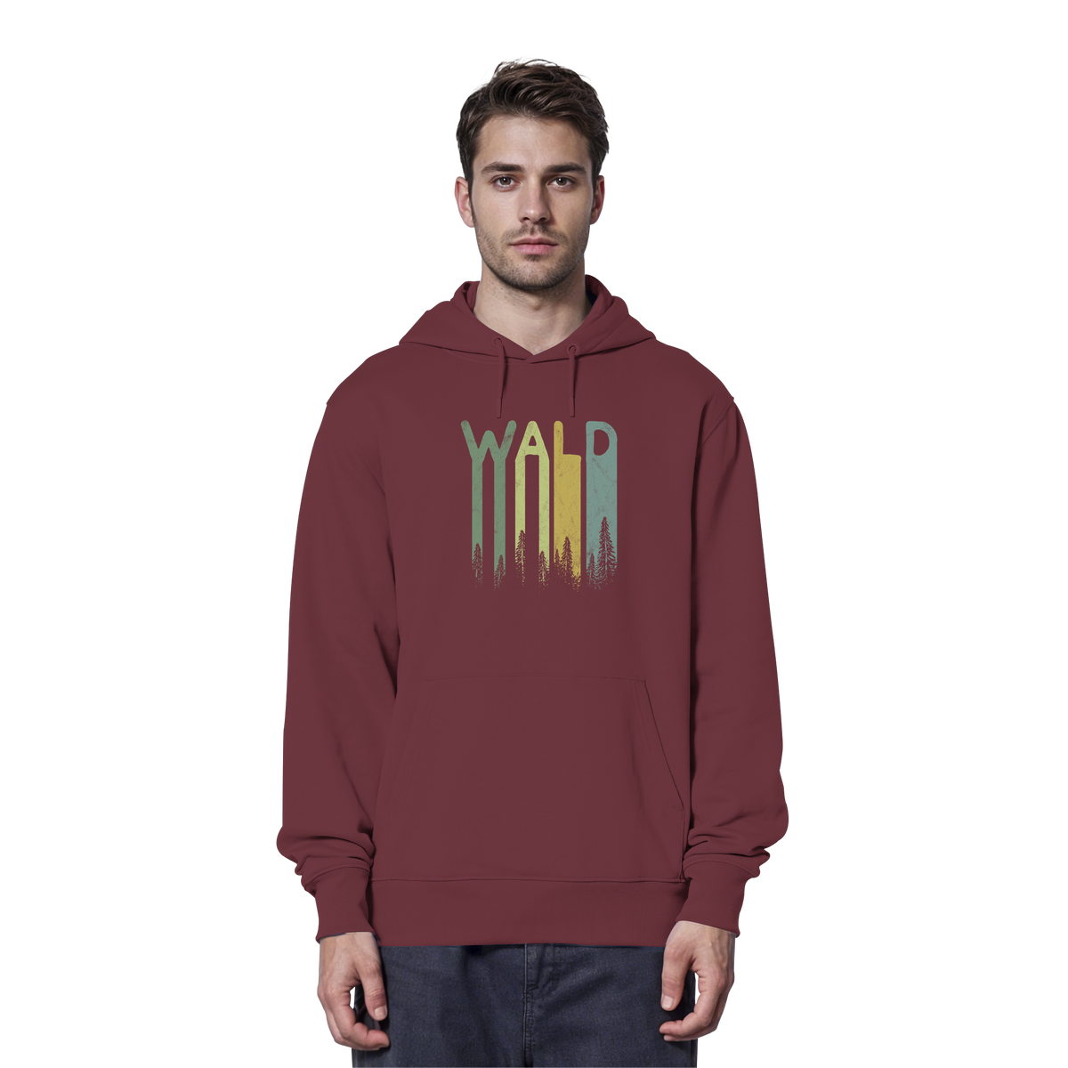 Wald Retro Forst Schriftzug - Organic Hoodie