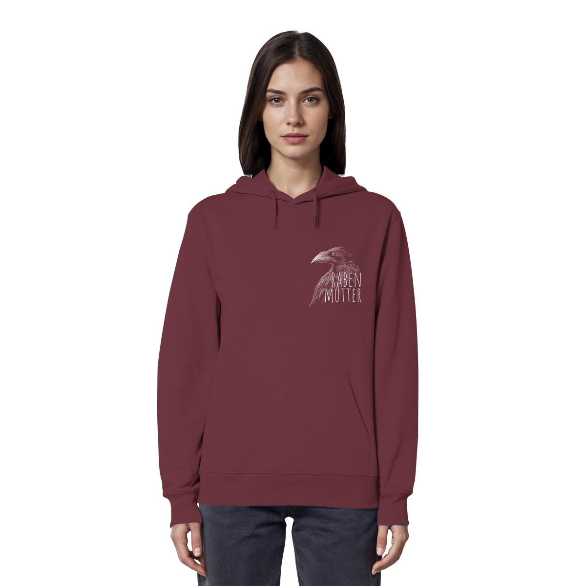Rabenmutter schwarze Krähe Rabe - Organic Hoodie
