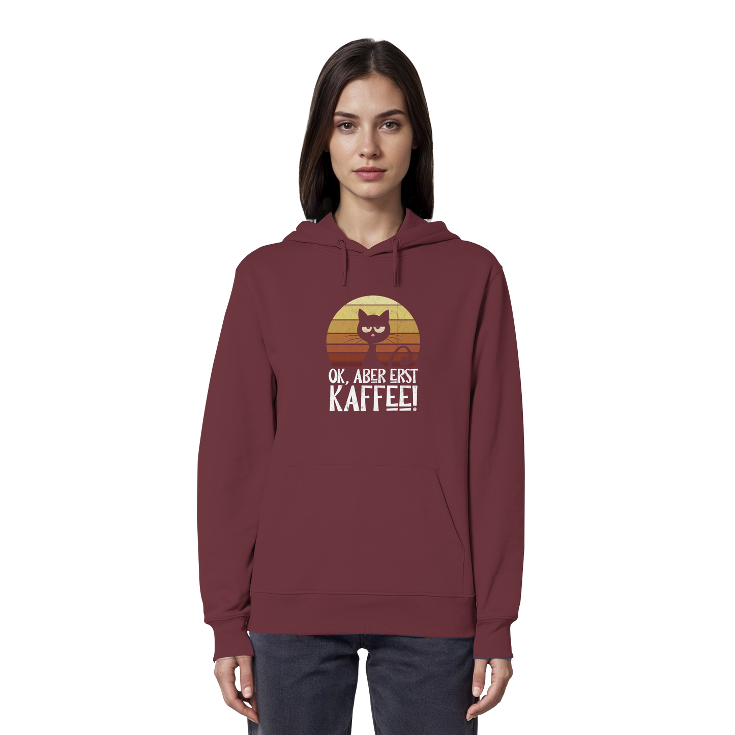 Ok, aber erst Kaffee | launische Katze - Organic Hoodie