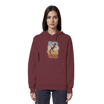 Retro Gecko Salamander Silhouette - Organic Hoodie