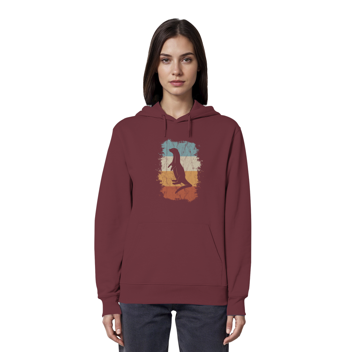 Retro Otter Fischotter Silhouette - Organic Hoodie