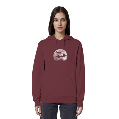 Fledermaus Silhouetten bei Vollmond - Organic Hoodie