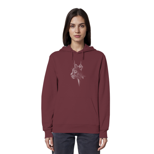 Luchs Kritzelkunst Wildkatze Illustration - Organic Hoodie
