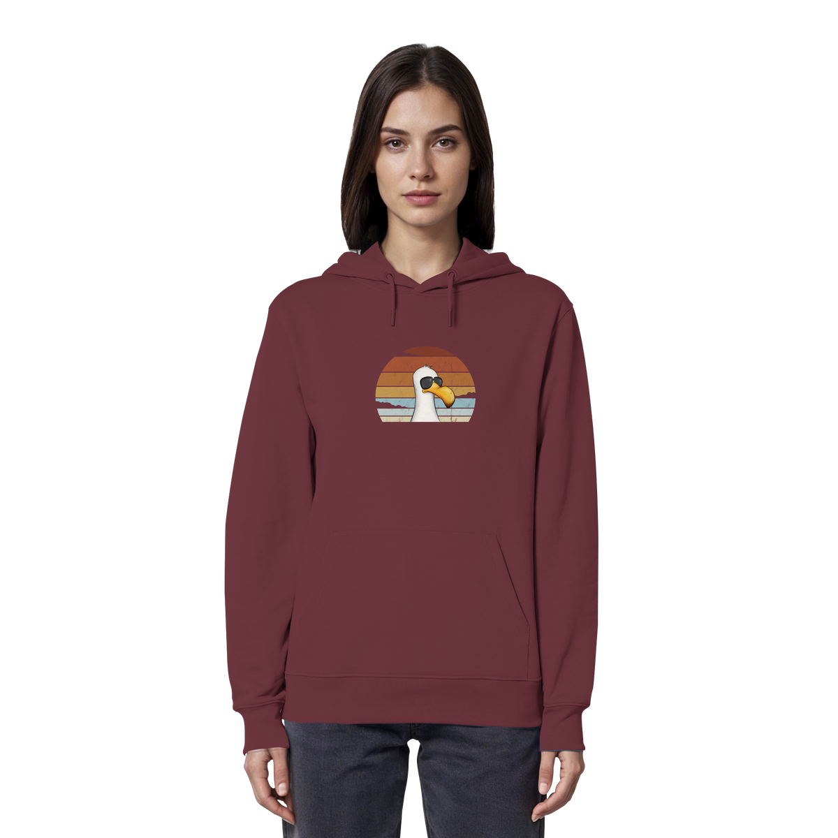 Cool lässige Retro Möwe - Organic Hoodie