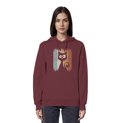Retro Katze Silhouette - Organic Hoodie