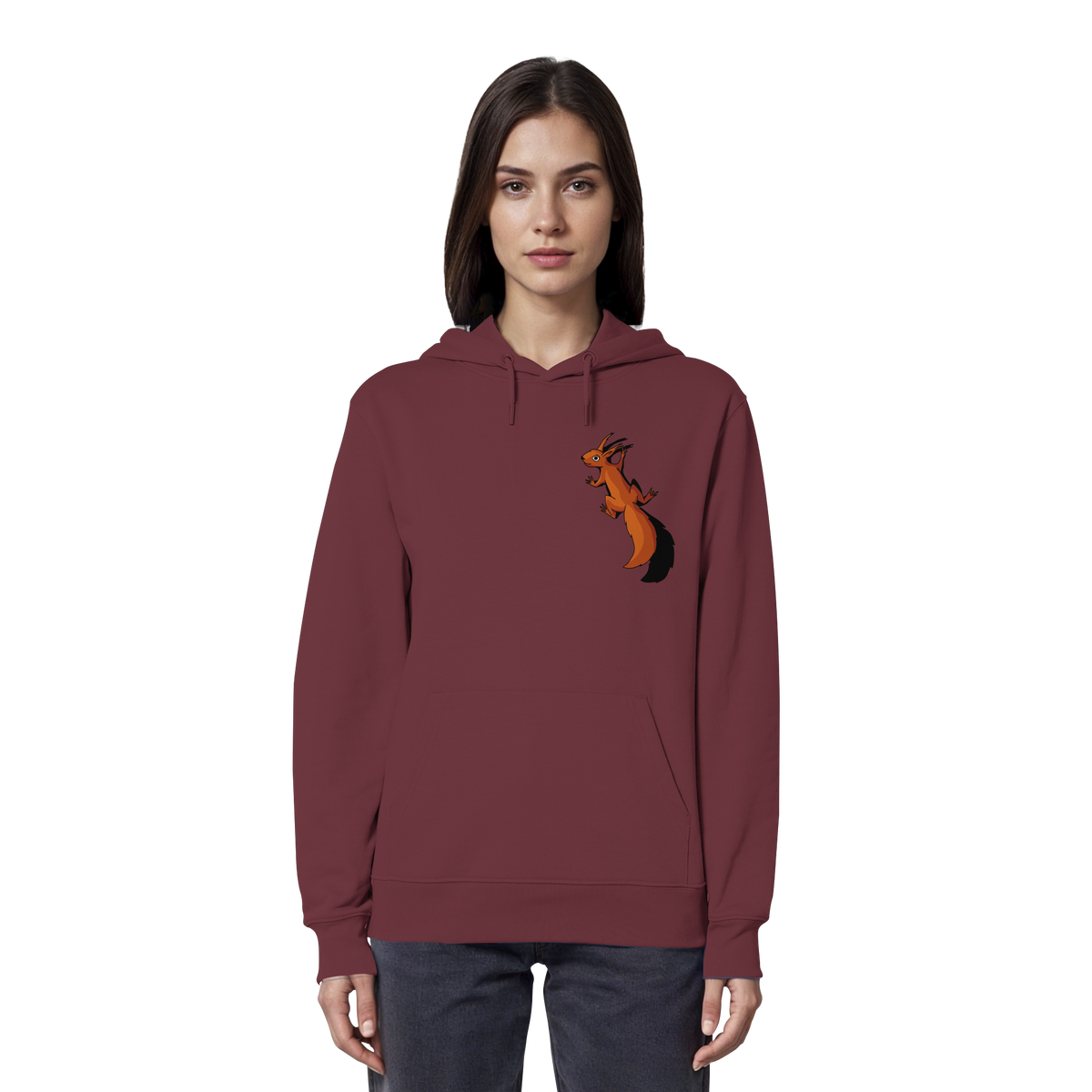 Süßes Eichhörnchen klettert - Organic Hoodie